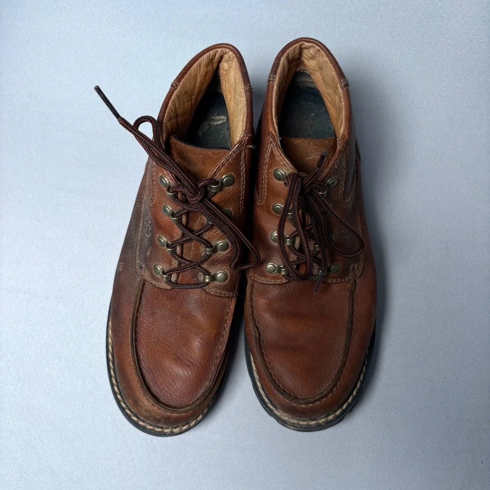 Ariat Mens Brown Leather Moc Toe Lace Up Ankle Boots Style 37720 Size 8.5 M